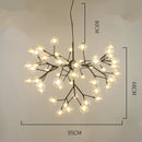 GobekUsa Heracleum Firefly Glass Ball Chandelier: Gold Luxury Lighting for Dining Kitchen Staircase