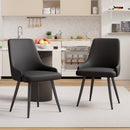 Upholstered Dining Chairs Set of 2 — PU Leather with Thick Cushion, Contemporary Reclining Design
