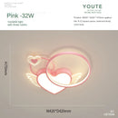 GobekUsa Heart Shape LED Ceiling Light for Girls Room, Bedroom, or Children's Room