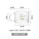 GobekUsa Creative Alphabet Glass Juice Cup with Handle | Personalized Office Tea and Dessert Cup