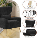 Convertible Accent Chair – Velvet Mid-Century Reading Armchair