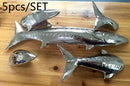 GobekUsa Abstract Fish Ceramic Wall Decoration 5-Piece Set for Children's Room