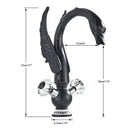 GobekUsa Gold Swan Basin Faucet: Deck Mounted Bathroom Mixer Tap with Hot and Cold Water