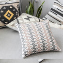GobekUsa Grey Embroidered Cotton Pillow Cover 45x45cm for Home Decor and Living Room