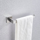 GobekUsa Brushed Nickel Bathroom Hardware Set: Robe Hook, Towel Rail, Bar Rack, Shelf, Tissue Holder