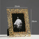 GobekUsa Golden Leaves Metal Photo Frame: Modern Home Decor & Picture Display