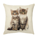 GobekUsa Cute Cat Face Decorative Cushion Cover Soft Linen Pillow for Home Sofa