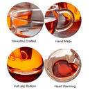 GobekUsa Heart-Shaped Double Glass Mug | Romantic Couple Cups for Tea, Coffee