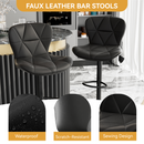 Counter Height Swivel Bar Stools with Backrest, Faux Leather & Iron Frame (Set of 2)