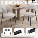 Modern Velvet Dining Chairs, Set of 4 — Curved Wing Back & Metal Legs