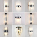 GobekUsa Black Gold Crystal Wall Lights for Bedroom Living Room Home LED Sconce