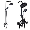 GobekUsa Black Bronze Shower Faucet Set with 8" Rain Shower Head & Hand Shower