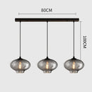 GobekUsa Gray Glass Pendant Light for Bar Stair Dining Room E27 Edison Lamp Lighting