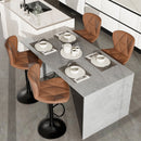 Swivel Bar Stool with Diamond-Stitched PU Leather & Adjustable Height