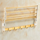 GobekUsa Bath Hardware Set: Shelf, Towel Rack, Holder, Brush Holder, Towel Hanger, Hooks