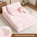 Convertible Velvet Sofa Bed – Reclining Chaise Lounge Sleeper Chair with Iron Frame