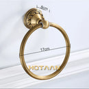 GobekUsa Antique Brass Round Towel Ring for Elegant Bathroom - Wall Mounted Classic Design