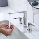 GobekUsa Brushed Gold Brass Widespread Bathroom Faucet 2 Handle Basin Tap