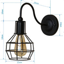 GobekUsa Black Cage Guard Wall Sconce LED Lamp Indoor Retro Lighting Fixture