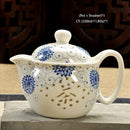 GobekUsa Ceramic Kung Fu Teapot with Dragon Design 350ml - Handmade Porcelain Tea Pot