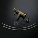 GobekUsa Antique Brass Waterfall Basin Faucet with Art Design Handle