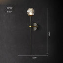 GobekUsa Black Gold Copper Crystal LED Wall Sconce Light for Bedroom Corridor