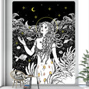 GobekUsa Boho Girl Tapestry: Hippie Yoga Mat, Sofa Blanket, Home Decor Art