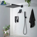 GobekUsa Black Wall Mounted Rainfall Shower System with Tub Spout