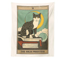 GobekUsa Cat Divination Tarot Card Tapestry Moon Phase Wall Hanging Décor