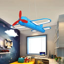 GobekUsa Cartoon Airplane Kids Room Chandelier - Creative Boys Bedroom Pendant Light