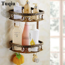 GobekUsa Antique Bronze Carved Bathroom Accessories Set: Towel Rack, Paper Holder, Toilet Brush Holder, Hooks