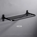 GobekUsa Aluminum Towel Rack: Movable Bath Holder, Black/White, 40/50/60 CM