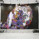 GobekUsa Gold Kiss Oil Painting Tapestry Wall Hanging Art Blanket