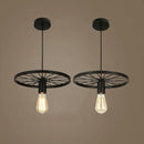 GobekUsa Iron Wheel Chandelier | Retro Loft Industrial Pendant Light for Dining Room