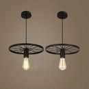 GobekUsa Industrial Iron Wheel Chandelier for Dining Room, Restaurant, and Cafe