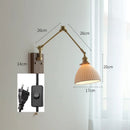 GobekUsa Copper Swing Arm Wall Lamp Sconce - LED Wall Light for Bedroom Living Room