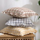 GobekUsa Cotton Coffee Black Yellow Green Cushion Cover 45x45cm Fringed Skirt Home Decor
