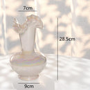 GobekUsa Ceramic Shell Vase - White Gloss - Abstract Irregular Design for Home Decor