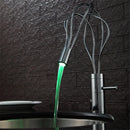 GobekUsa LED Waterfall Bathroom Faucet Chrome Basin Mixer Tap Single Handle