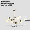 GobekUsa Golden Glass Magic Bean Chandelier: Modern Luxury for Living Room & Dining Room