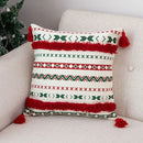 GobekUsa Christmas Decoration Cushion Cover 45x45cm with Handmade Tassels