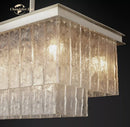 GobekUsa LED Glace Rectangular Chandelier Light for Dining Kitchen Living Room