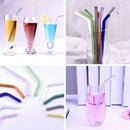 GobekUsa Glass Straws Set - Eco-Friendly Reusable Colorful Drinking Tubes