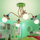 GobekUsa Animal LED Ceiling Light: Monkey Zebra Giraffe Kids Lamp for Bedroom.