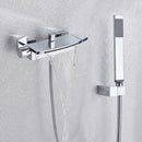 GobekUsa Dual Handle Waterfall Shower Bathtub Mixer Tap with Handshower