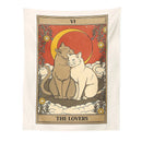 GobekUsa Cat Divination Tarot Card Tapestry Moon Phase Wall Hanging Décor