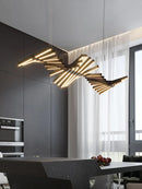 GobekUsa Linear Fishbone Chandelier: Nordic Minimalist Dining Room Office Living Room Lighting