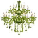 GobekUsa Crystal Chandelier: Glamorous Green Lighting for Wedding Parlor, Bedroom, and More