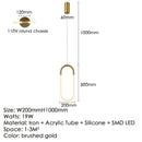 GobekUsa Gold Acrylic Ring Pendant Light for Modern Living Spaces