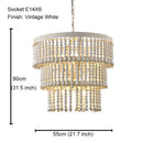 GobekUsa Black Wood Beaded Pendant Chandelier - Antique Nordic Lighting for Foyer, Dining, Bedroom